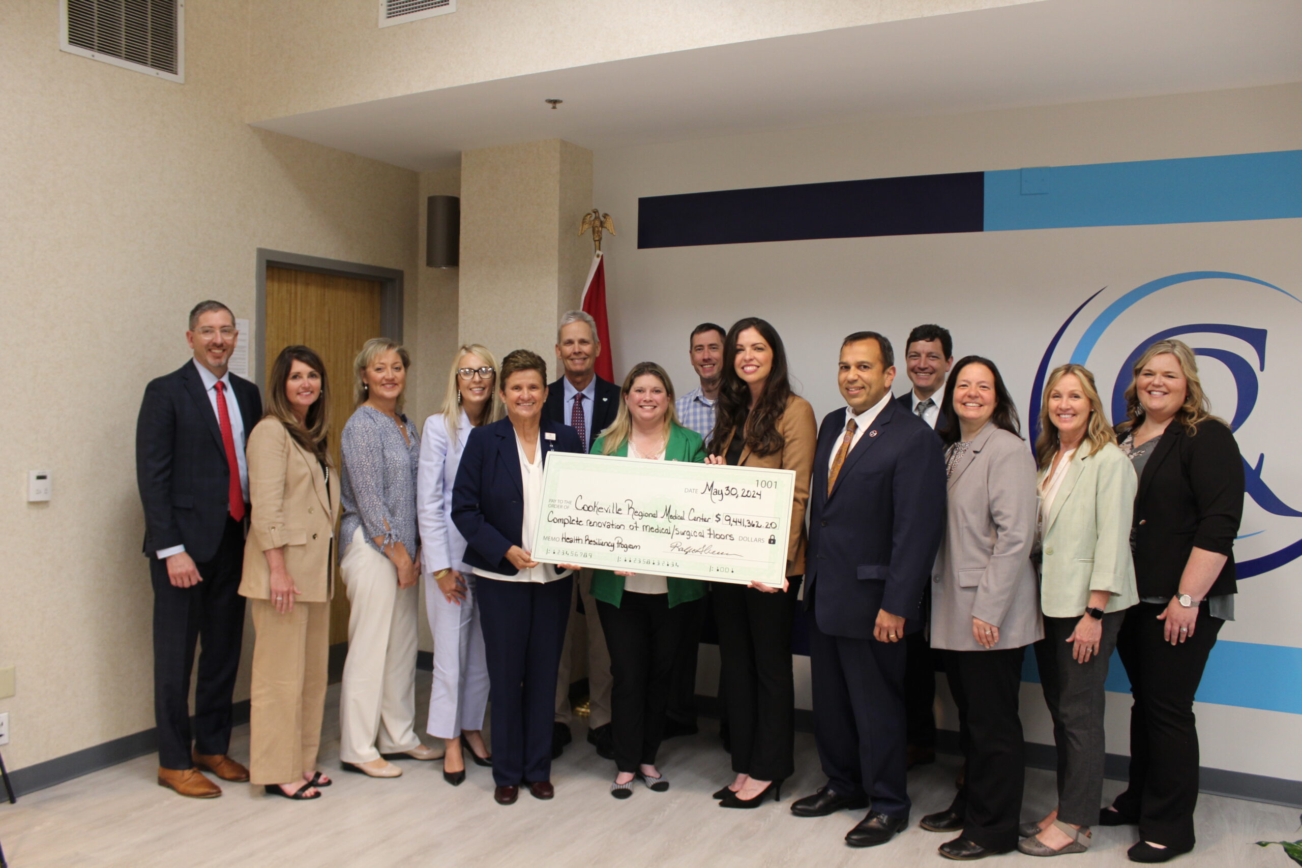 Officials from CRMC, TNDOH, and PCHD with grant check