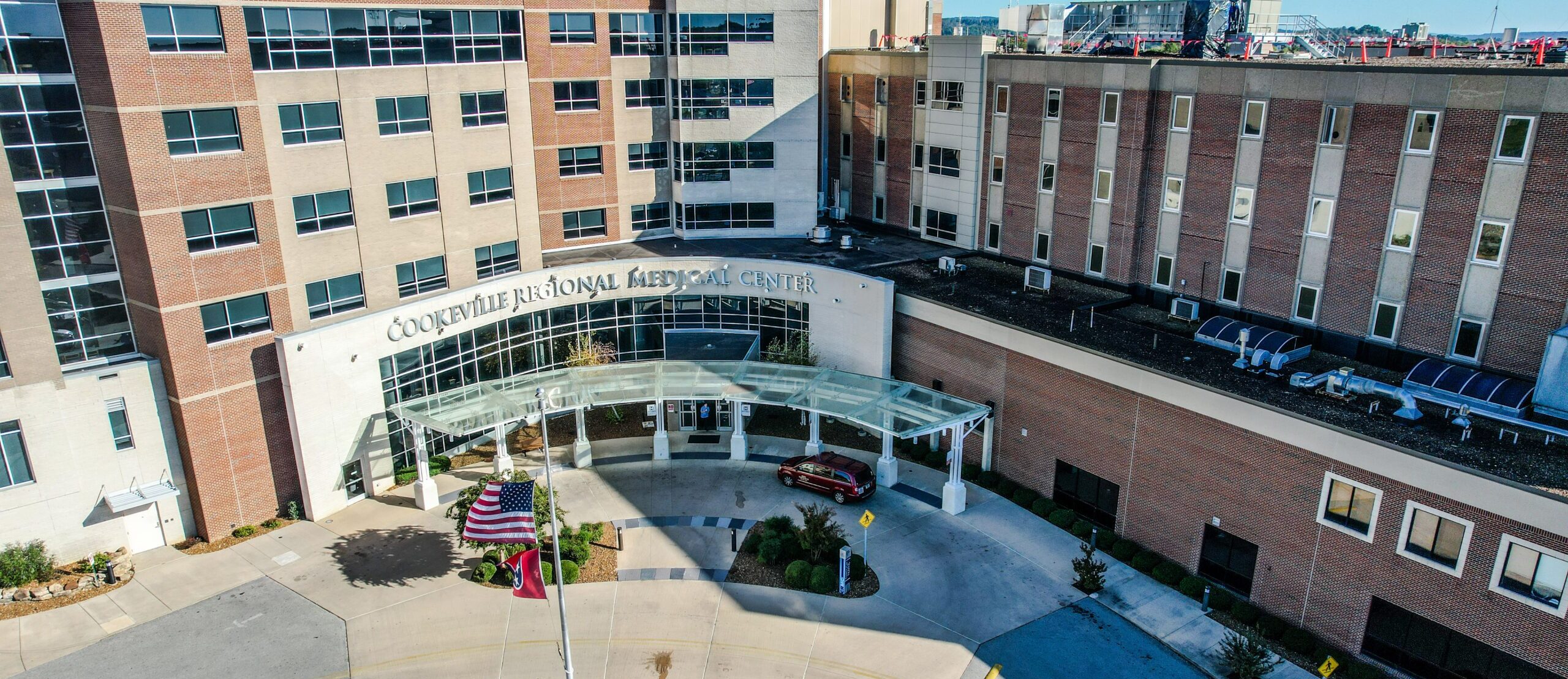 Aerial shot of CRMC Main Entrance